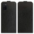 Samsung Galaxy A03s Vertikale Flip Case mit Kartensteckplatz - Schwarz