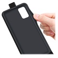 Samsung Galaxy A03s Vertikale Flip Case mit Kartensteckplatz - Schwarz