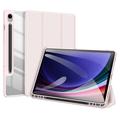 Samsung Galaxy Tab S9 FE Dux Ducis Toby Tri-Fold Smart Folio Hülle - Hellrosa