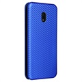 Nokia C1 Plus Flip Hülle - Karbonfaser - Blau