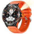 Wasserdichte Smartwatch im Outdoor-Stil KT76 mit Kompass und Taschenlampe - 1.53" - Orange