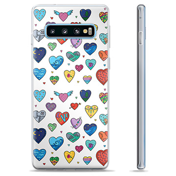 Samsung Galaxy S10+ TPU Hülle - Herzen