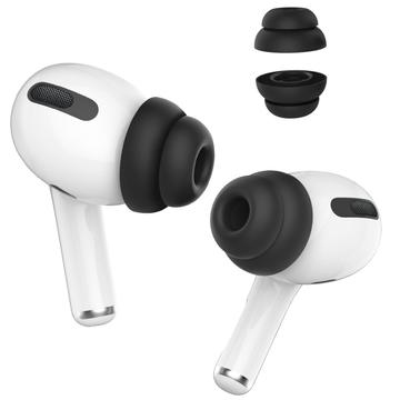 Apple AHASTYLE PT99-2 1 Paar Ohrstöpsel Ohrstöpsel für Apple AirPods Pro 2 / AirPods Pro Bluetooth Kopfhörer Silikonkappen Abdeckung, Größe S - Schwarz