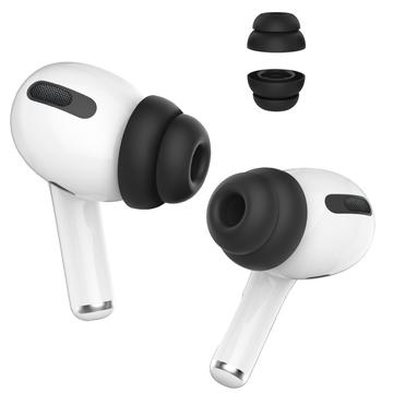Apple AHASTYLE PT99-2 1 Paar für Apple AirPods Pro 2 / AirPods Pro Silikon Ohrstöpsel Bluetooth Ohrhörer Ohrkappen Abdeckung, Größe M - Schwarz