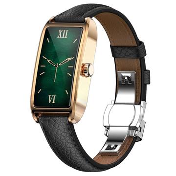 Dora Dora T Elegante Smartwatch für Frauen mit dänischer Sprache - Schwarz / Roségold
