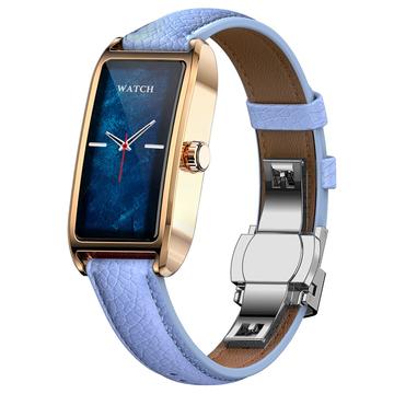 Dora Dora T Elegante Smartwatch für Frauen mit dänischer Sprache - Blau / Roségold