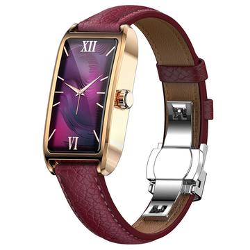Dora Dora T Elegante Smartwatch für Frauen mit dänischer Sprache - Rot / Roségold