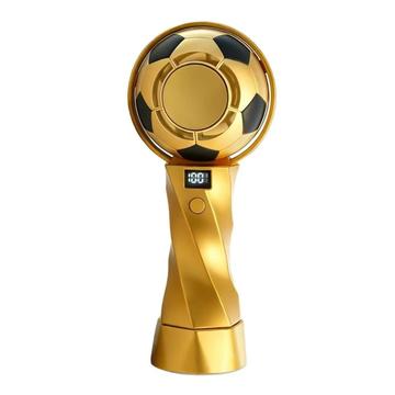 Tragbarer Tragbarer Ventilator im Fußball-Design - 4000mAh, LED-Anzeige, Kühlkompressorfunktion - Gold