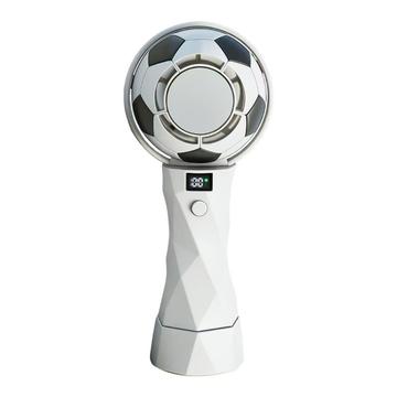 Tragbarer Tragbarer Ventilator im Fußball-Design - 4000mAh, LED-Anzeige, Kühlkompressorfunktion - Weiß