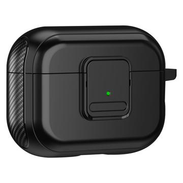 Apple Apple AirPods Pro 2 Magnetische Aufladung Kopfhörer TPU Fall Schnalle Ohrhörer Abdeckung mit Karabiner - schwarz