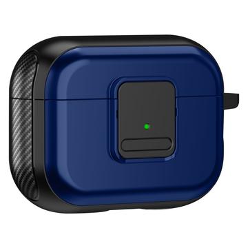 Apple Apple AirPods Pro 2 Magnetische Aufladung Kopfhörer TPU Fall Schnalle Ohrhörer Abdeckung mit Karabiner - Schwarz / Blau