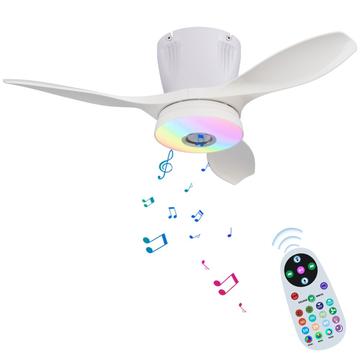 LEC016R LEC016R RGB-Deckenventilatorleuchte mit Bluetooth-Lautsprecher - Weiß