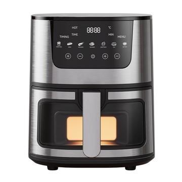 Edelstahl-Multifunktions-Luftfritteuse Edelstahl-Multifunktions-Luftfritteuse mit großem Fassungsvermögen und Sichtfenster - 1500W, 7L