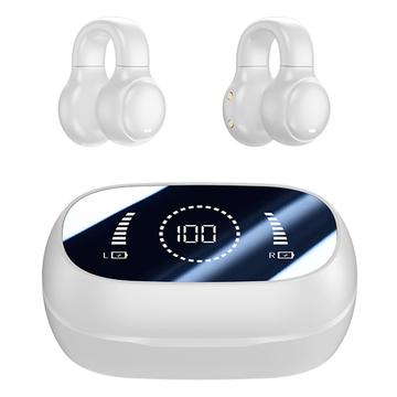 M47 M47 Earclip Bone Conduction Wireless Kopfhörer mit Mikrofon Bluetooth 5.3 Gaming Headset Geräuschunterdrückung Sport Kopfhörer - Weiß