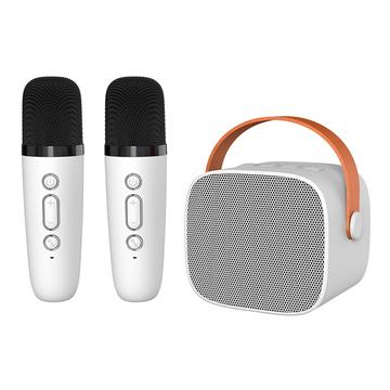 P2 P2 Kinder Karaoke Bluetooth Lautsprecher mit 2 Mikrofonen - Weiß