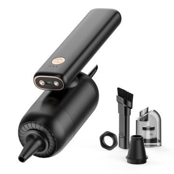 Tragbarer Tragbarer drehbarer Staubsauger mit zwei LED-Leuchten - Schwarz