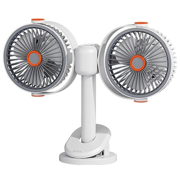 S19 S19 - Tragbarer Clip-Ventilator mit zwei Lüfterköpfen und 5 Geschwindigkeitsstufen
