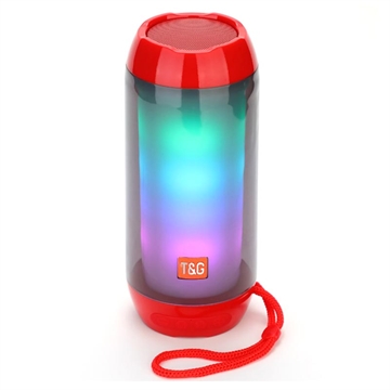 T&G T&G TG643 Tragbarer Bluetooth Lautsprecher mit LED-Licht - Rot