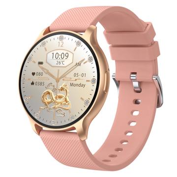 U23 U23 Ultra-Slim AMOLED Unisex-Smartwatch mit über 100 Sportmodi - Gold / Pink