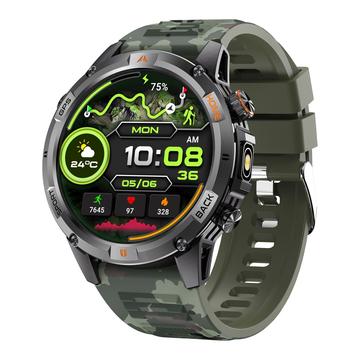 YK15 YK15 IP68 Wasserdichte Outdoor-Smartwatch mit Bluetooth-Anruf - Grüner Tarnanstrich