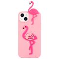 3D Cartoon iPhone 14 TPU Hülle - Flamingo