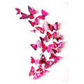 3D Dekorativ DIY Schmetterlinge Wandaufkleber-Set - Rosa