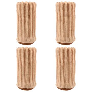 4er-Pack Stuhlbeinkappen aus Stretch-Strick - Beige