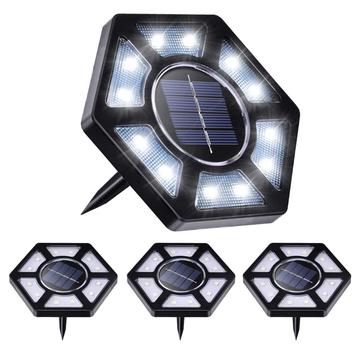 4-Pack Solar-Bodenleuchten / Wasserdichte Gartenlampen - 12-LED Weiß