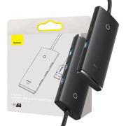 4-in-1 Baseus Lite Series USB auf 4x USB 3.0 Hub WKQX030201 - 2m - schwarz