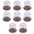 8 Stk. Runde Stuhlbeinschoner mit Filz - M - Transparent