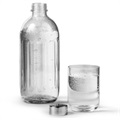 Aarke Glasflasche Pro - 800ml - Durchsichtig / Stahl