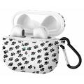AirPods 3 Gemusterte Silikonhülle mit Karabiner - Schwarz / Weiß
