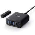 Anker 112W Desktop-Ladegerät - 3x USB-A, 3x USB-C - Schwarz