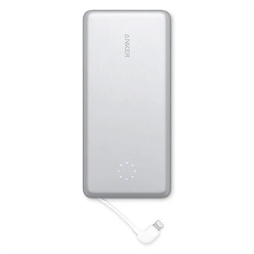Anker PowerCore+ Pro 10000mAh Power Bank mit Lightning Kabel - Silber