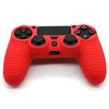 Anti-Rutsch-Griff Silikonhülle Schutzhülle für PS4 Controller - Rot