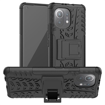 Anti Rutsch Xiaomi Mi 11 Pro Hybrid Hülle mit Stand - Schwarz