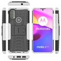 Anti-Rutsch Motorola Moto E20/E30/E40 Hybrid Hülle mit Stand - Weiß / Schwarz