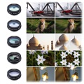 Apexel 10-in-1 Universal Clip-On Kameraobjektiv Set - Schwarz