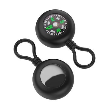 Apple AirTag 1/2 Silikonhülle mit Kompass - Schwarz