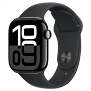 Apple Watch 10 GPS MWWE3QN/A - Aluminium, schwarzes Sportband, S/M, 42mm - Tiefschwarz