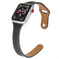 Apple Watch 7/SE/6/5/4/3/2/1 Premium Lederarmband - 45mm/44mm/42mm - Schwarz