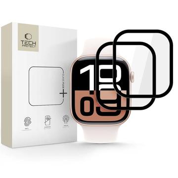 Apple Watch Series 11/10 Tech-Protect Glas Flex+ Hybrid Displayschutzfolie - 42mm - 2 Stk. - Schwarzer Rand