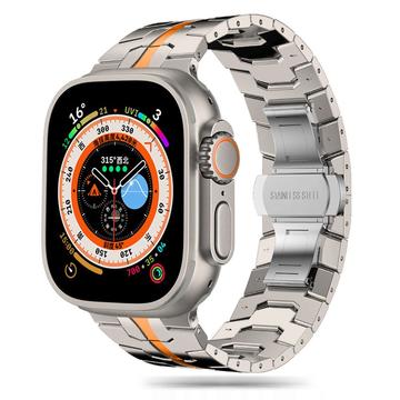 Apple Watch Series Ultra 3/2/Ultra/11/10/9/8/SE 3/(2022)/7/SE/6/5/4/3/2/1 Tech-Protect-Edelstahlband - 49mm/46mm/45mm/44mm/42mm - Titan / Orange