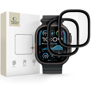 Apple Watch Ultra/Ultra 2/Ultra 3 Tech-Protect Glas Ring Panzerglas - 9H, 2 Stk. - Schwarzer Rand