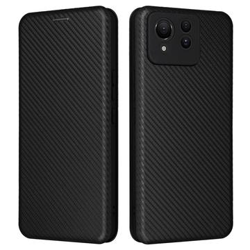 Asus Zenfone 11 Ultra Flip Hülle - Karbonfaser - Schwarz