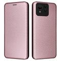 Asus Zenfone 11 Ultra Flip Hülle - Karbonfaser - Roségold