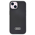 iPhone 14 Audi Metal Logo Silikonhülle - Schwarz