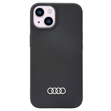 iPhone 14 Audi Metal Logo Silikonhülle - Schwarz