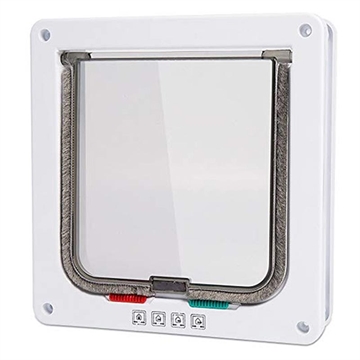 Auto-Lock Haustiergittertür mit 4-Wege-Verriegelungssystem für Katzen und kleine Hunde - S - Weiß