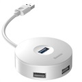 Baseus Round Box 4-port USB 3.0 Hub mit MicroUSB Power Supply - Weiß